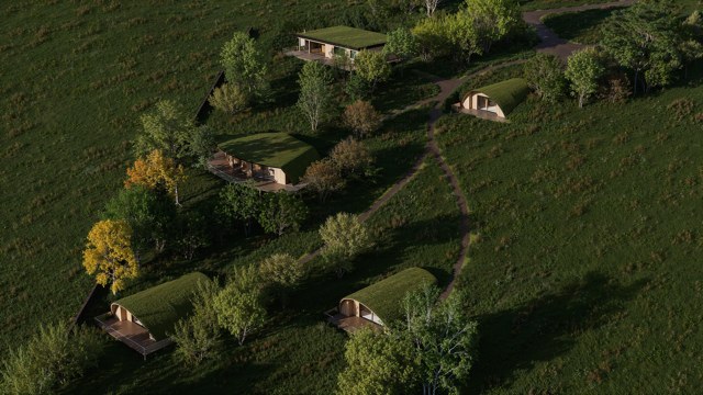 CGI aerial view of Waltonhill Retreat